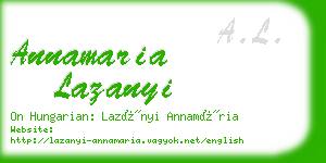 annamaria lazanyi business card